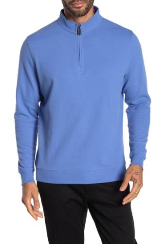 Imbracaminte barbati tailorbyrd popcorn knit quarter zip sweater oxford blue