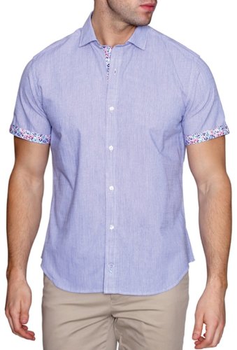Imbracaminte barbati tailorbyrd semi solid classic fit shirt peri blue