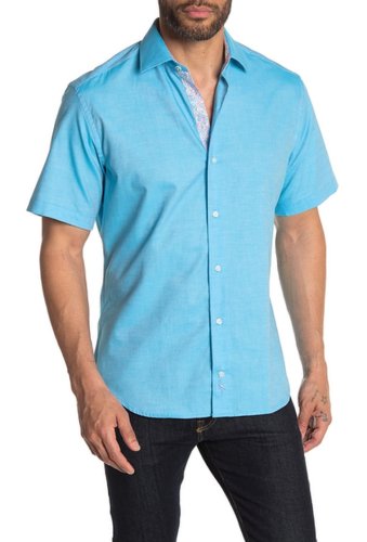 Imbracaminte barbati tailorbyrd short sleeve regular fit shirt turquoise
