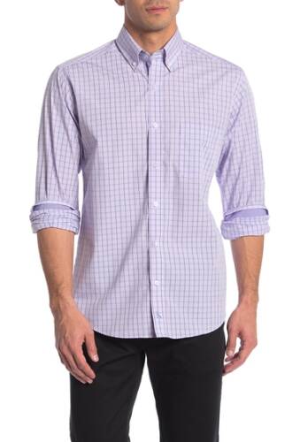 Imbracaminte barbati tailorbyrd square print regular fit shirt lavender