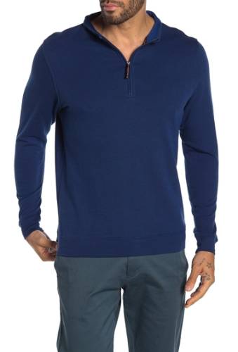 Imbracaminte barbati tailorbyrd twill knit quarter zip sweater ocean blue