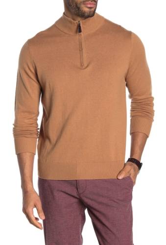 Imbracaminte barbati tailorbyrd wool blend knit quarter zip sweater camel