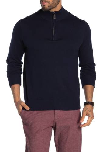 Imbracaminte barbati tailorbyrd wool blend knit quarter zip sweater dark navy