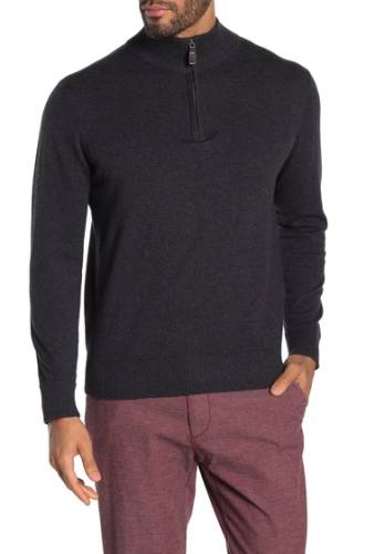 Imbracaminte barbati tailorbyrd wool blend knit quarter zip sweater heather charcoal