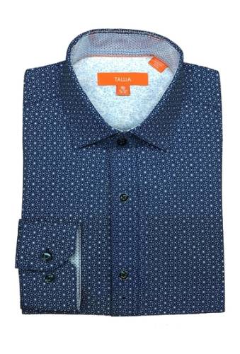 Imbracaminte barbati tallia geo print 4-way stretch dress shirt blue