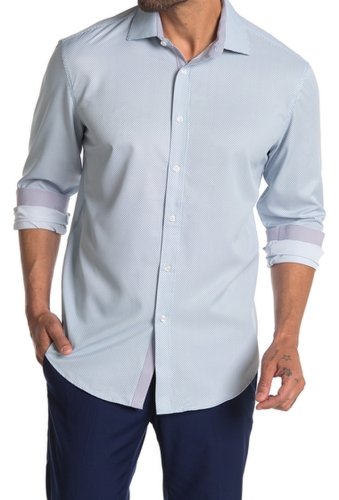 Imbracaminte barbati tallia mini geo print dress shirt whiteblue