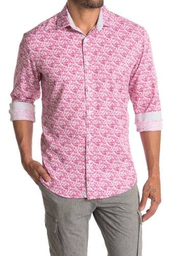 Imbracaminte barbati tallia pink floral 4 way stretch dress shirt whitepink