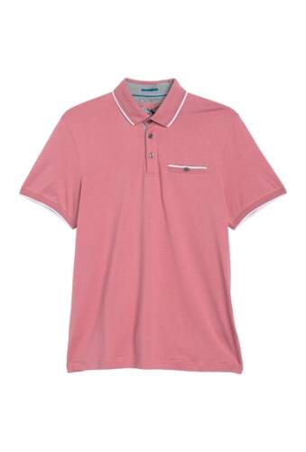 Imbracaminte barbati ted baker london derry flat knit polo shirt mid pink