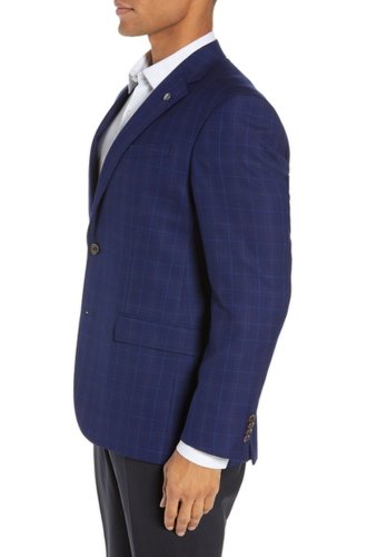 Imbracaminte barbati ted baker london jay navy plaid two button notch lapel wool suit separate blazer navy