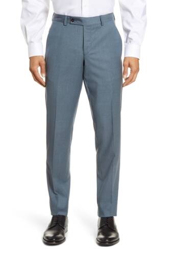 Imbracaminte barbati ted baker london jerome flat front solid wool dress pants teal