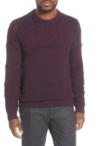 Imbracaminte barbati ted baker london marbal mixed stitch crewneck sweater dp purple