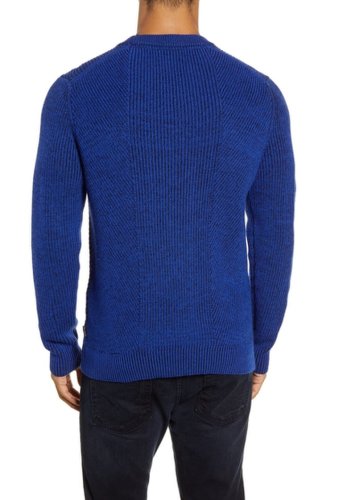 Imbracaminte barbati ted baker london mixme directional ribbed crewneck sweater blue
