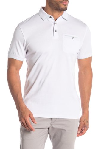 Imbracaminte barbati ted baker london solid short sleeve flat knit polo white