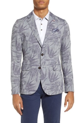 Imbracaminte barbati ted baker london stepin slim fit leaf print suit separate sport coat blue
