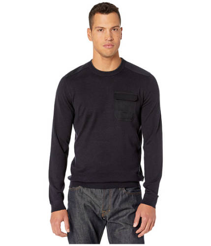 Imbracaminte barbati ted baker saysay long sleeve crew neck with patch pocket navy