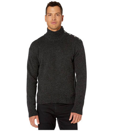 Imbracaminte barbati the kooples high neck sweater with buttons on shoulders dark grey