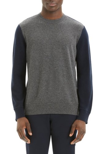 Imbracaminte barbati theory hilles standard fit crewneck cashmere sweater grey heatl