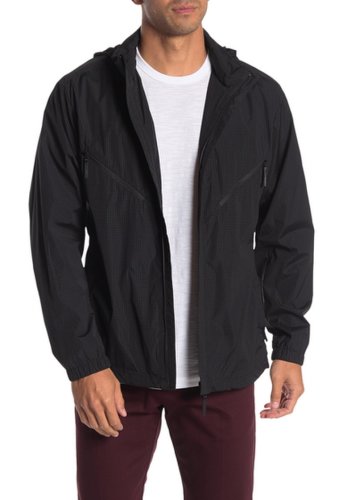 Imbracaminte barbati theory merick sillar reflect hooded zip jacket black