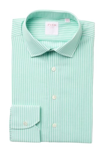 Imbracaminte barbati thomas pink provence stripe dress shirt pale greenwhite