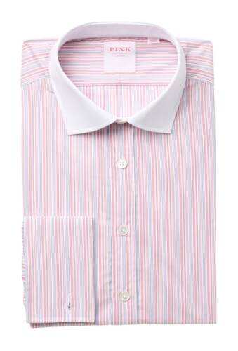 Imbracaminte barbati thomas pink superluxe stripe dress shirt pinkblue
