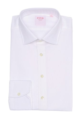Imbracaminte barbati thomas pink travel core solid dress shirt white