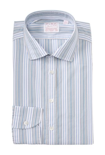 Imbracaminte barbati thomas pink wiltshire double stripe print dress shirt pale bluewhite