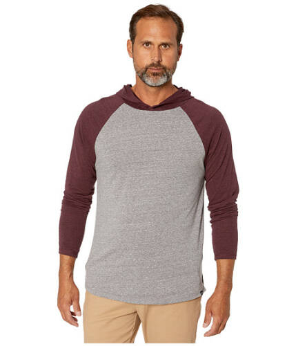 Imbracaminte barbati threads 4 thought contrast raglan t-shirt hoodie heather greymaroon rust