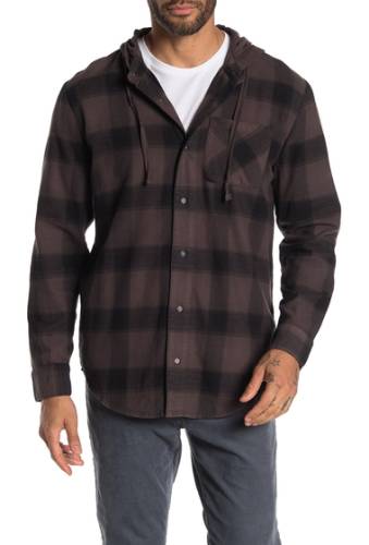 Imbracaminte barbati threads 4 thought schuyler plaid hooded shirt oxide