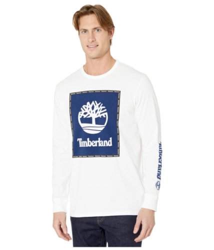 Imbracaminte barbati timberland long sleeve box logo graphic tee white