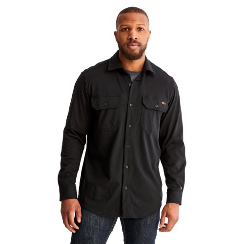Imbracaminte barbati timberland pro big amp tall fr cotton core button front shirt black