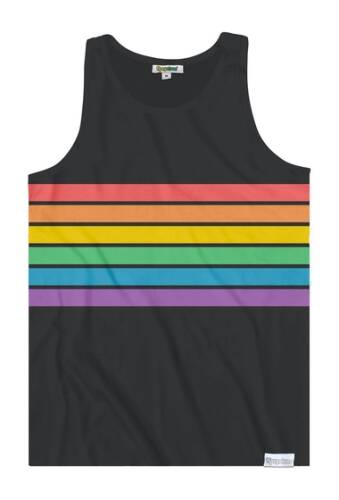 Imbracaminte barbati tipsy elves stripe rainbow print tank charcoal