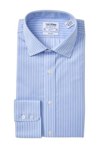 Imbracaminte barbati tm lewin striped twill slim fit dress shirt lt blue white