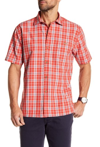 Imbracaminte barbati tommy bahama check-o-lada short sleeve print shirt red flash