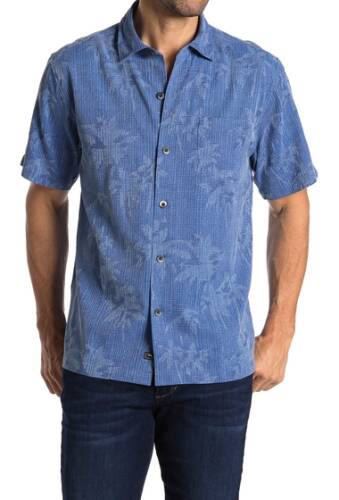 Imbracaminte barbati tommy bahama digital palms classic fit silk shirt cobalt sea