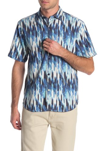 Imbracaminte barbati tommy bahama marcello mosaic print silk blend shirt indigo coa