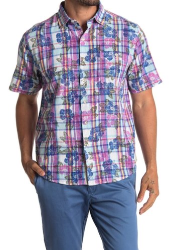 Imbracaminte barbati tommy bahama pastino plaid floral short sleeve shirt island sun