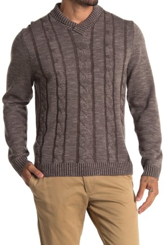Imbracaminte barbati tommy bahama pinyon pines cable knit wool cashmere sweater lt coffee bean
