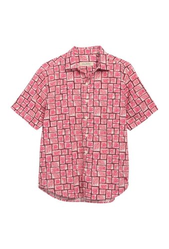 Imbracaminte barbati tommy bahama short sleeve tonga tiles print shirt shellrossa