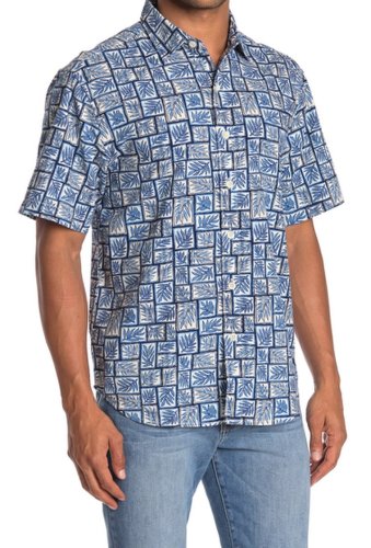 Imbracaminte barbati tommy bahama short sleeve tonga tiles print shirt throne blu
