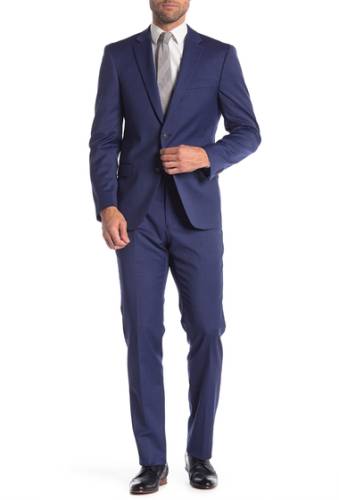 Imbracaminte barbati tommy hilfiger blue two button notch lapel classic slim fit suit blue tic
