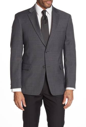 Imbracaminte barbati tommy hilfiger grey blue plaid two button notch lapel stretch suit separates jacket greyblue