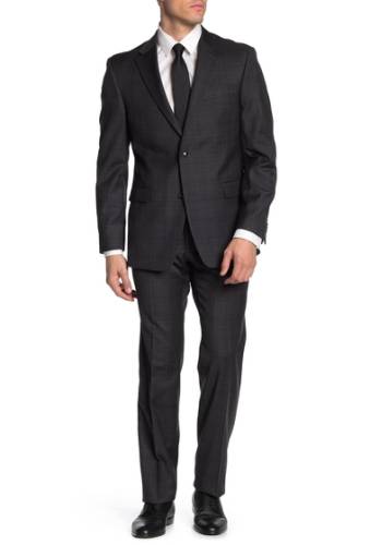 Imbracaminte barbati tommy hilfiger grey plaid slim fit 2-piece suit grey
