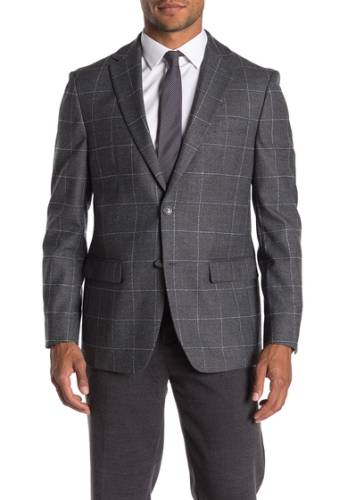 Imbracaminte barbati tommy hilfiger grey windowpane stretch fit suit separate sport coat greyblue