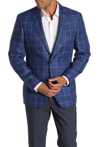 Imbracaminte barbati tommy hilfiger linen windowpane suit separates blazer blue