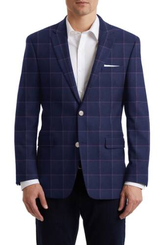 Imbracaminte barbati tommy hilfiger navy red windowpane two button notch collar sport coat navyred