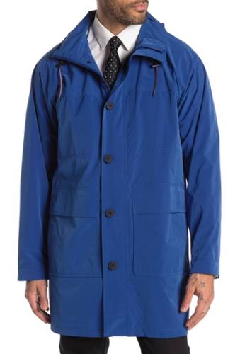 Imbracaminte barbati tommy hilfiger packable hood zip front long jacket blue
