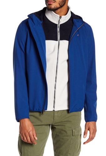 Imbracaminte barbati tommy hilfiger soft shell fleece active hoodie royal blue