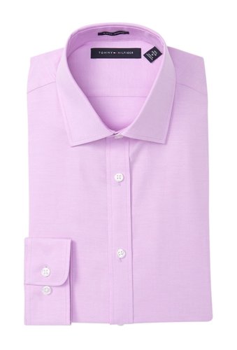 Imbracaminte barbati tommy hilfiger solid slim fit stretch dress shirt lilac