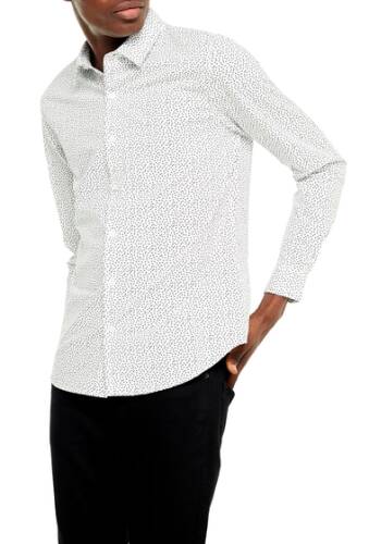 Imbracaminte barbati topman classic fit button-up shirt cream multi
