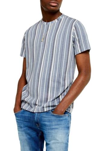 Imbracaminte barbati topman classic fit stripe t-shirt navy multi